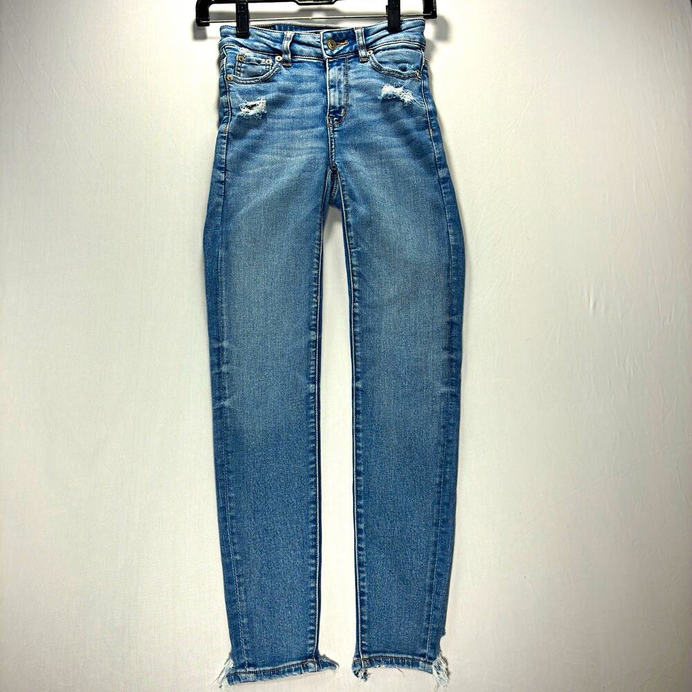 American Eagle Women’s Jeans 00 Short Curvy Hi-Rise Jegging Distressed Stretch